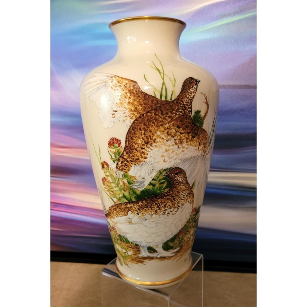 LENOX The Game Bird Vase, Ptarmigan, Limited Edition - So Detailed!